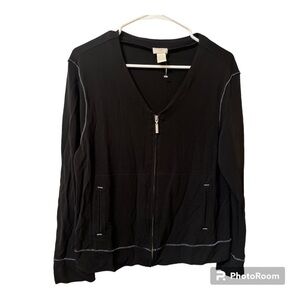 J. Jill Black Dressy Sporty Jacket L